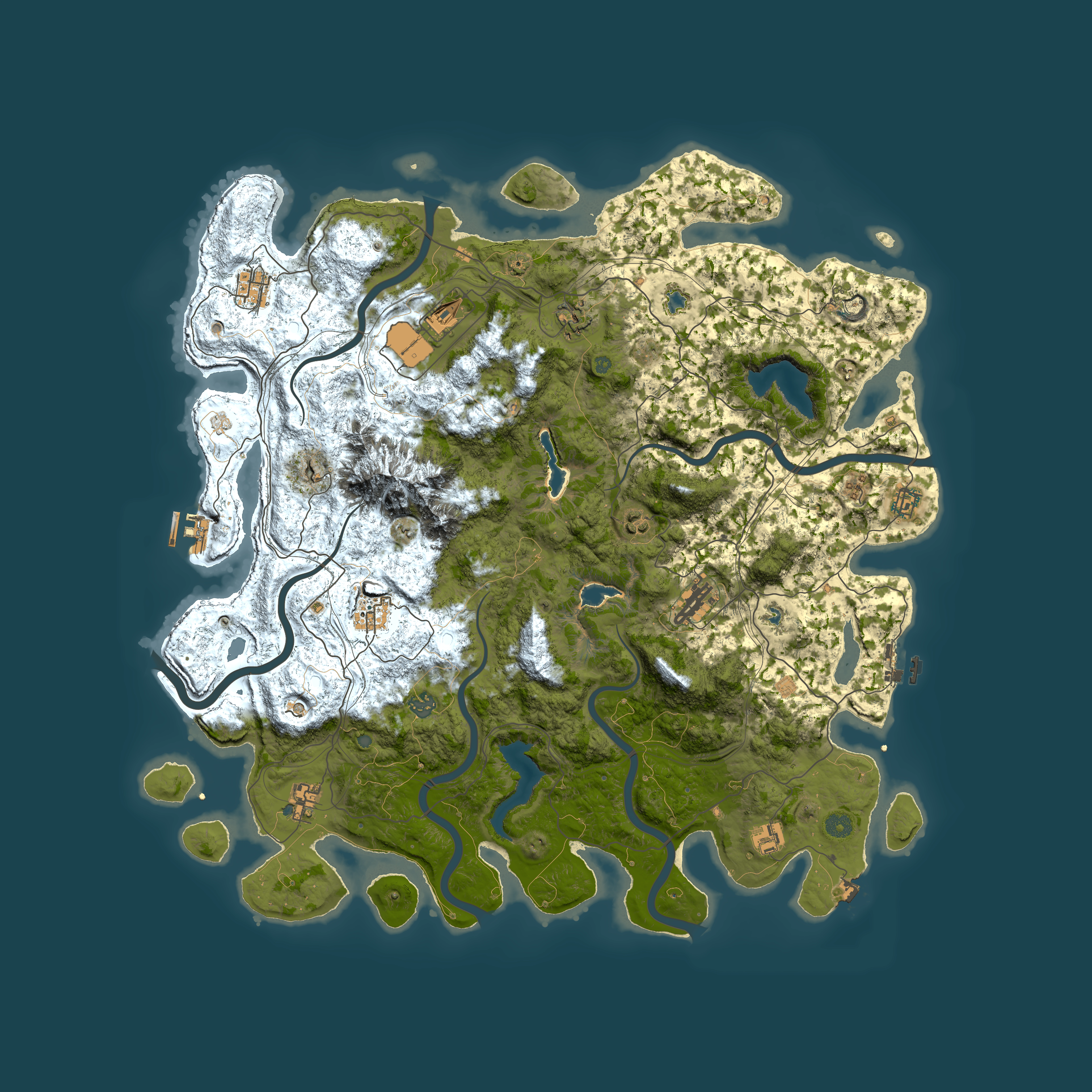 Full top-down render of Rust map seed 685326178, 5000x5000m