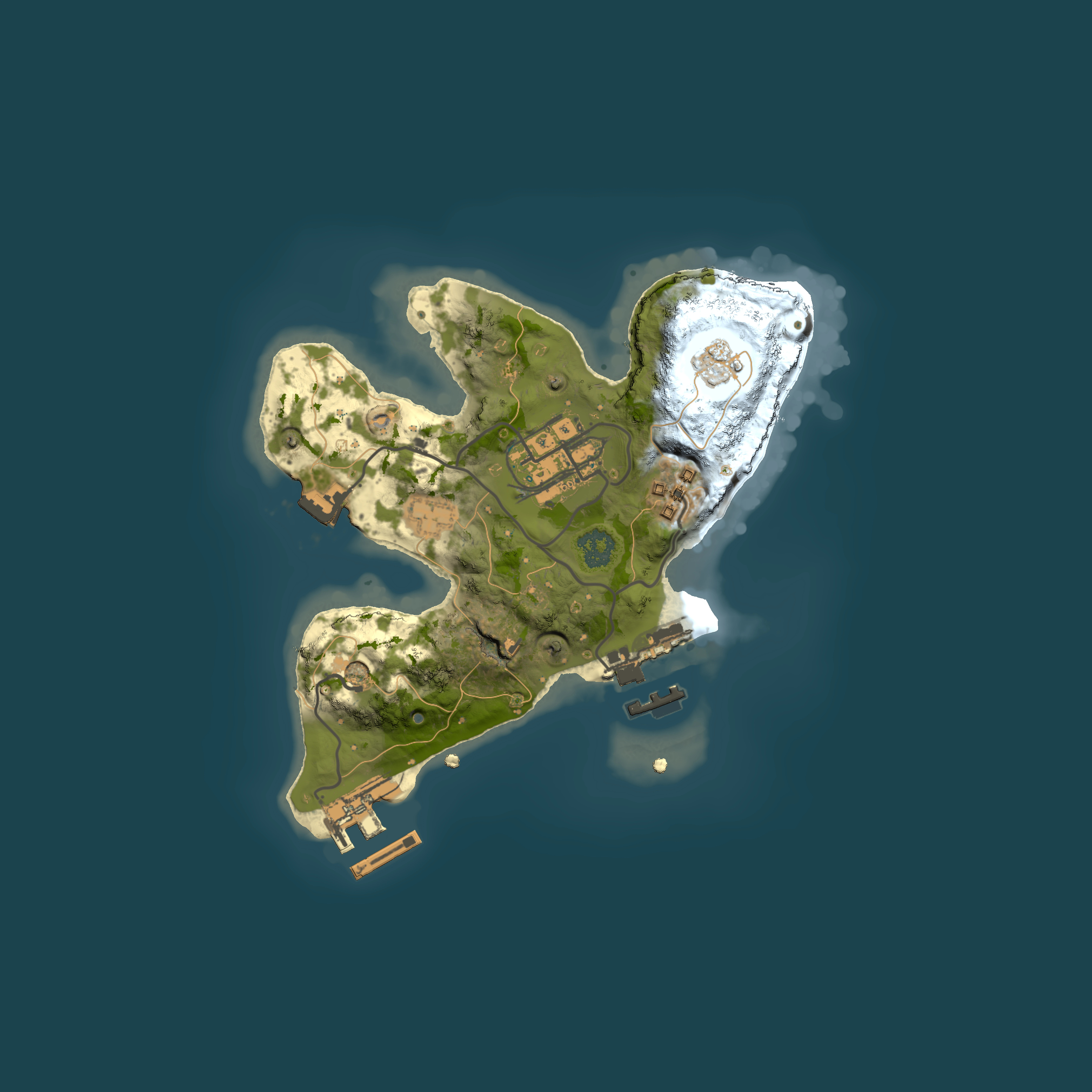 Full top-down render of Rust map seed 1621321402, 2000x2000m