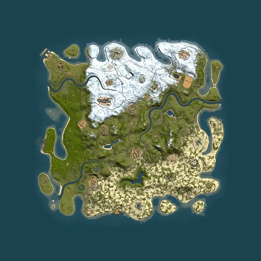 Rust map seed 1634185009, 4500x4500m top-down preview