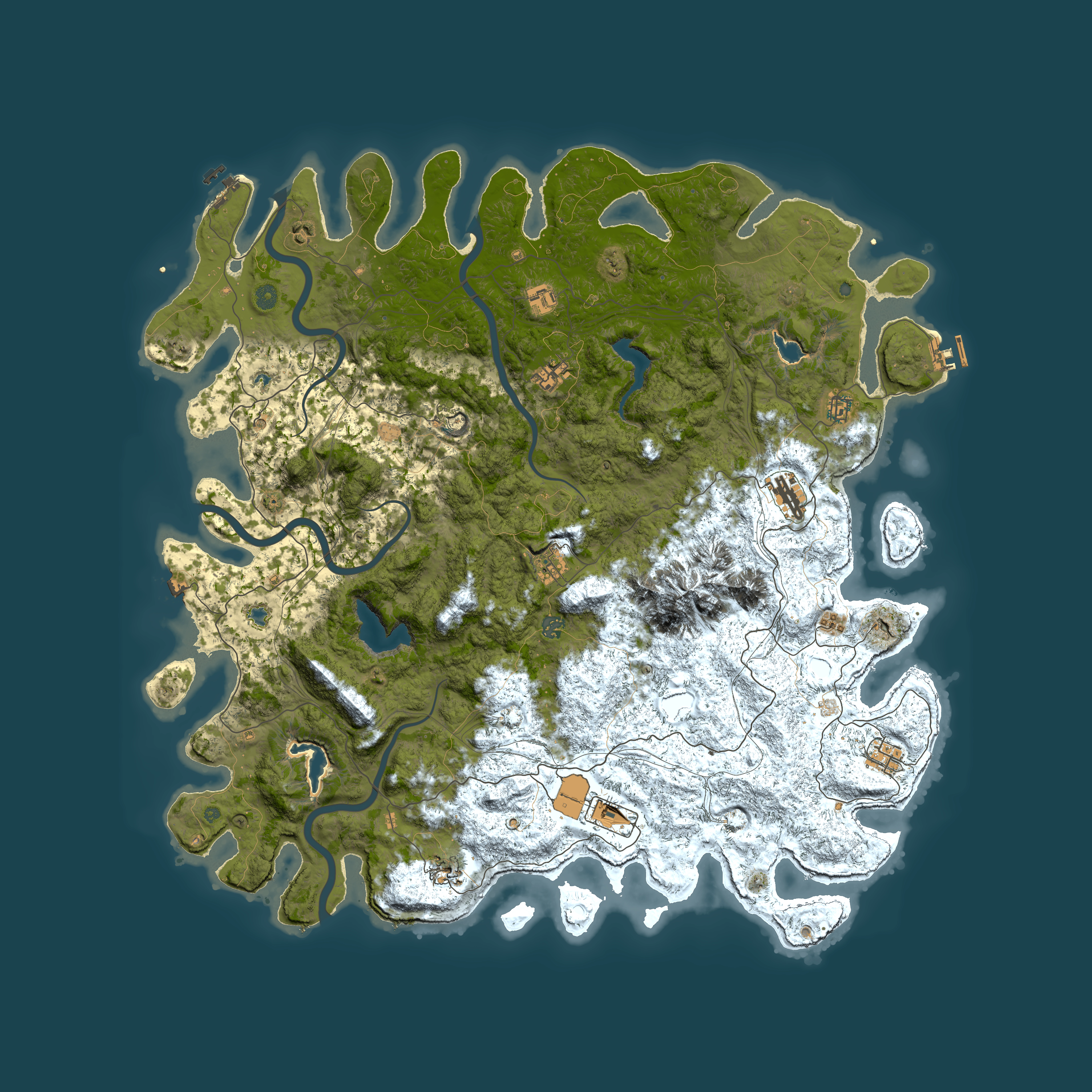 Full top-down render of Rust map seed 139517497, 5500x5500m