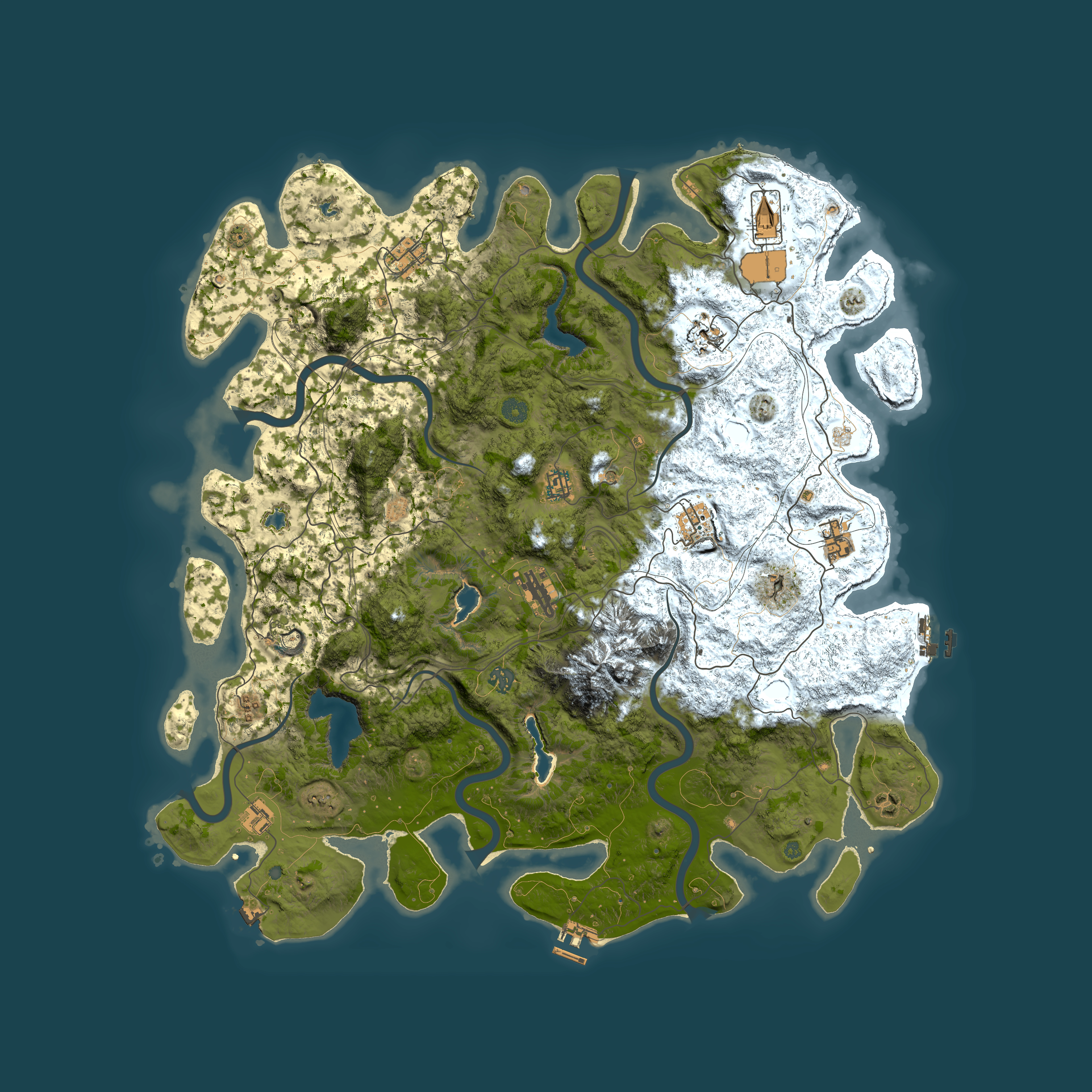 Full top-down render of Rust map seed 1688979887, 5000x5000m