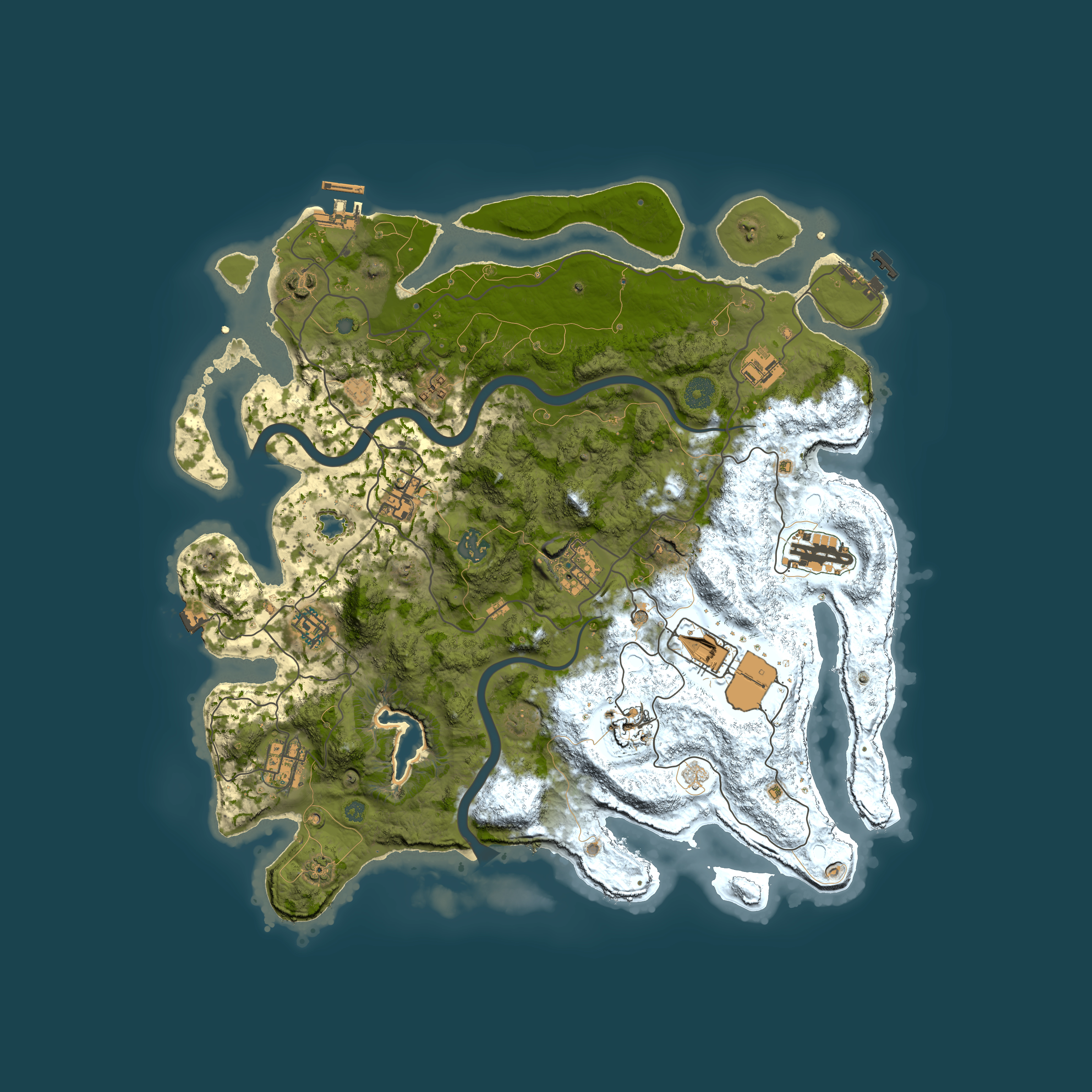 Full top-down render of Rust map seed 1002793497, 4000x4000m