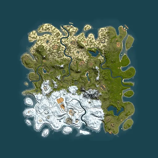 Rust map seed 1067983627, 5000x5000m top-down preview