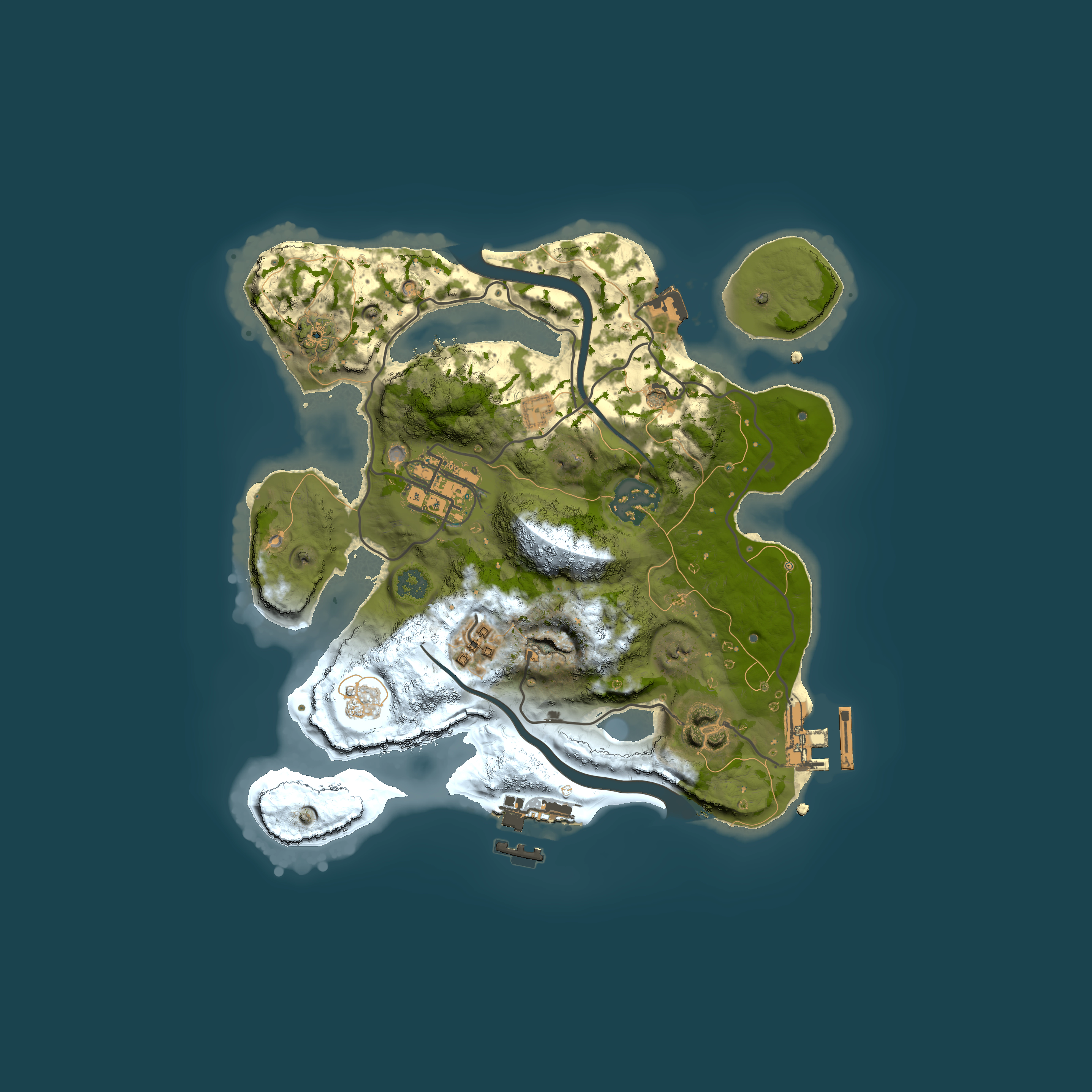 Full top-down render of Rust map seed 1368539389, 2500x2500m
