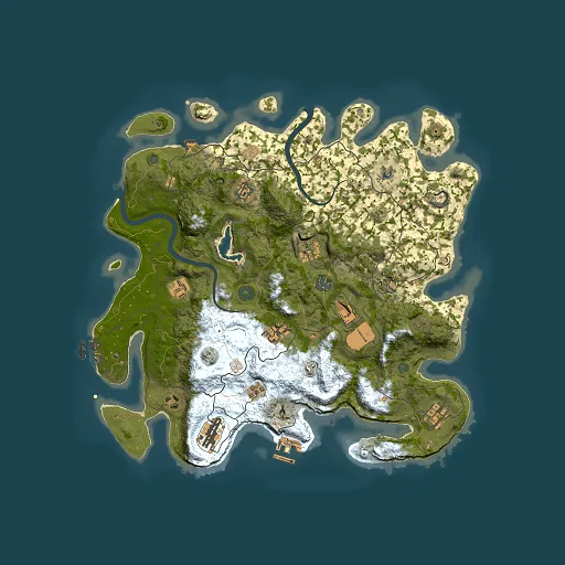 Rust map seed 1490914827, 4000x4000m top-down preview