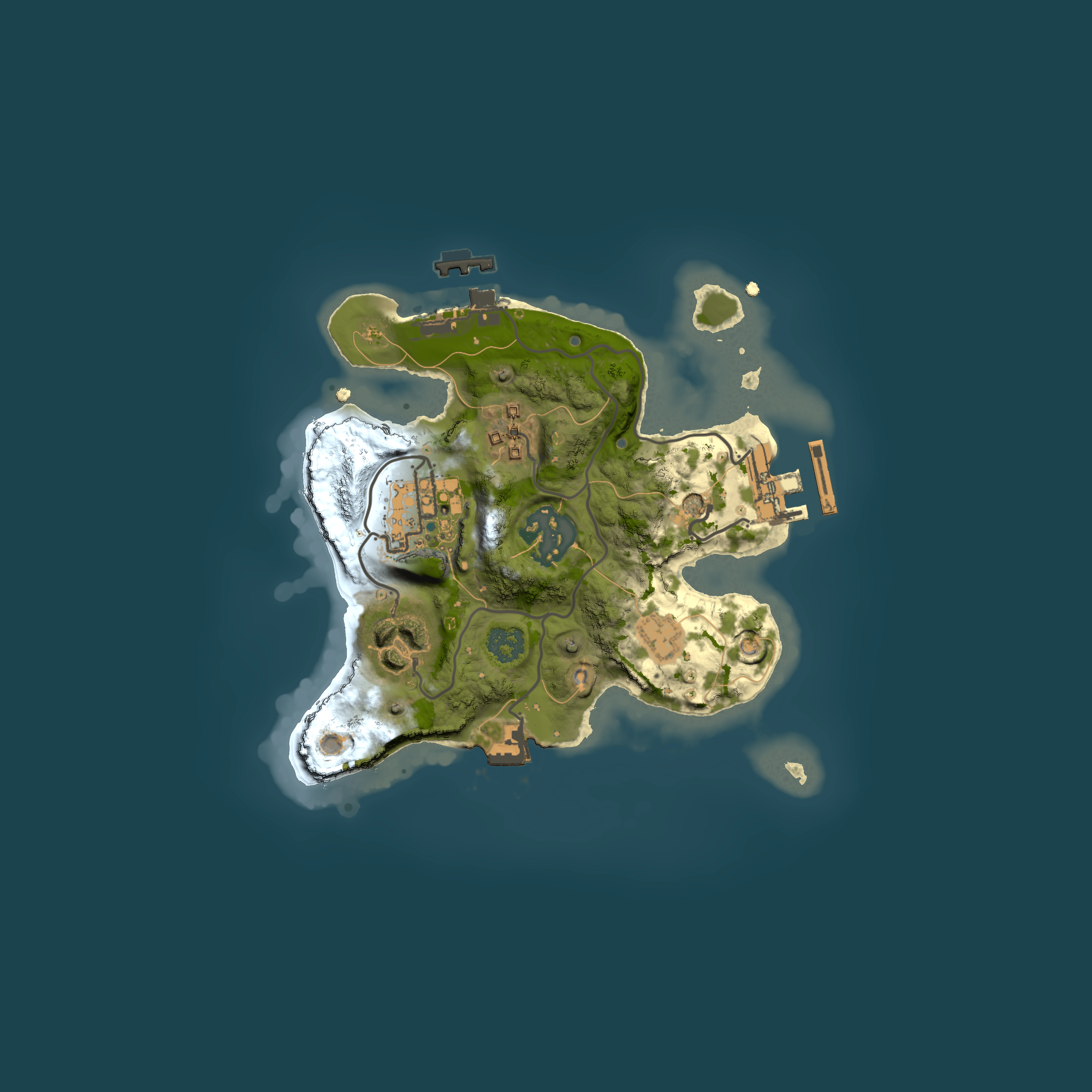 Full top-down render of Rust map seed 648865992, 2000x2000m