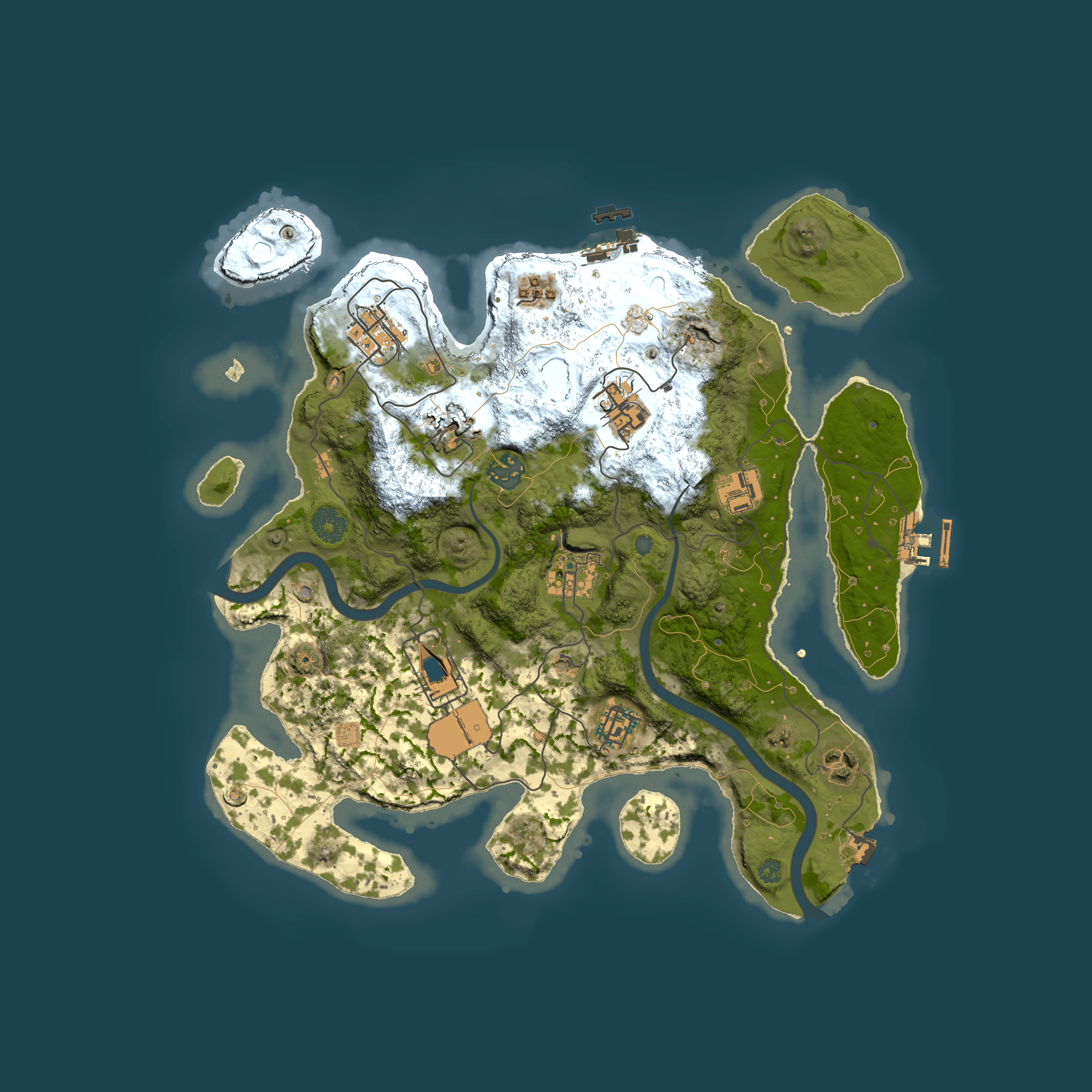 Full top-down render of Rust map seed 542752173, 3500x3500m