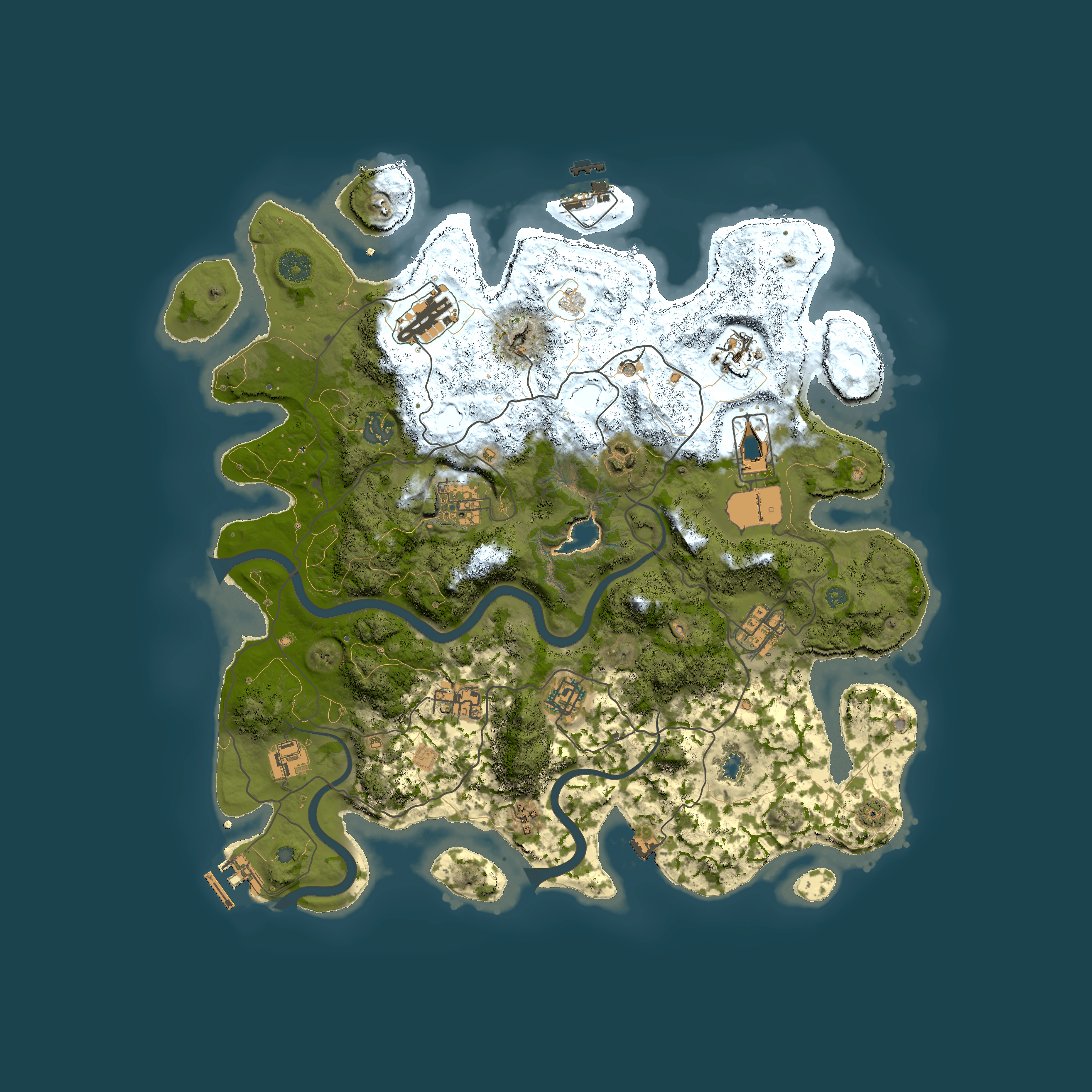 Full top-down render of Rust map seed 867454599, 4000x4000m