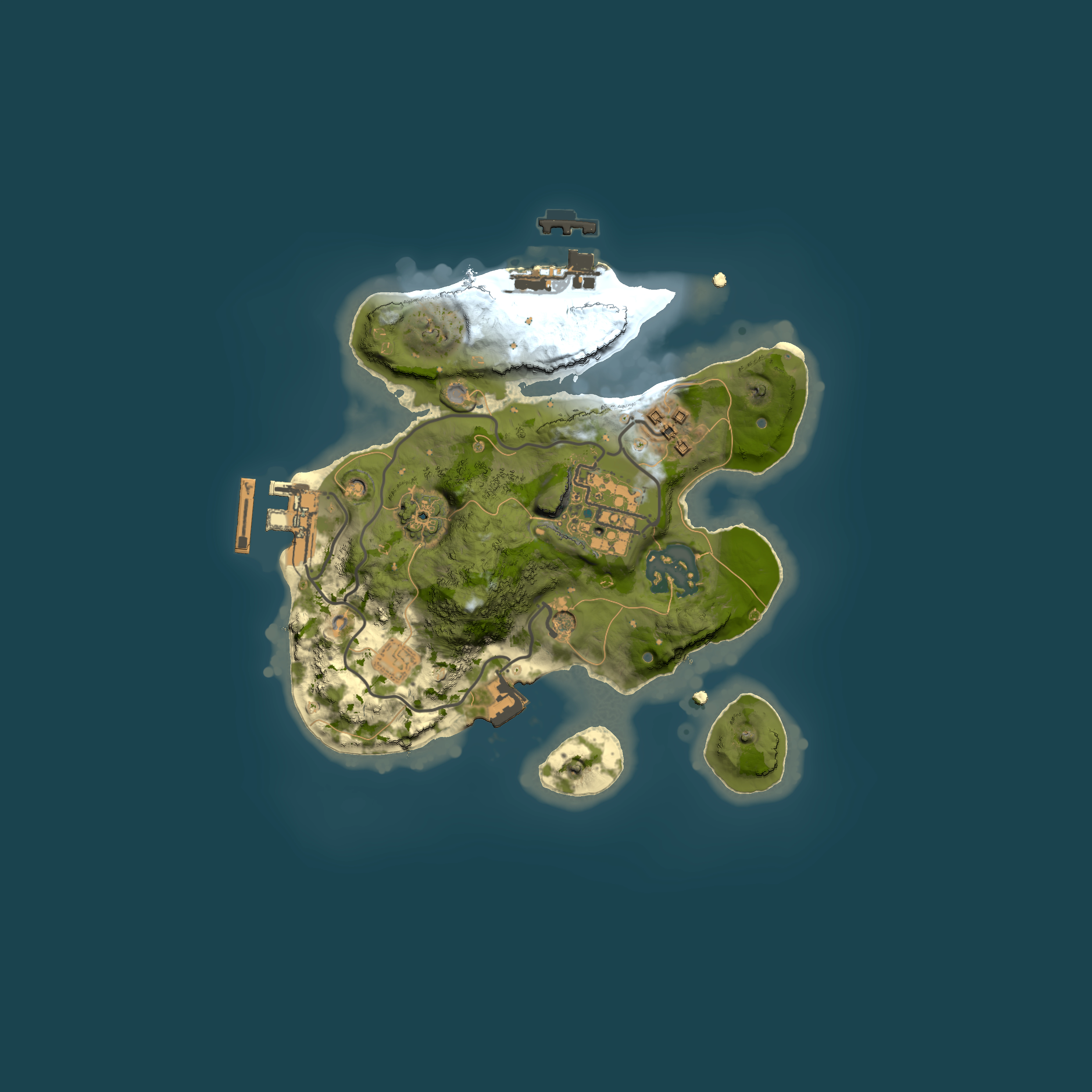 Full top-down render of Rust map seed 32625197, 2000x2000m
