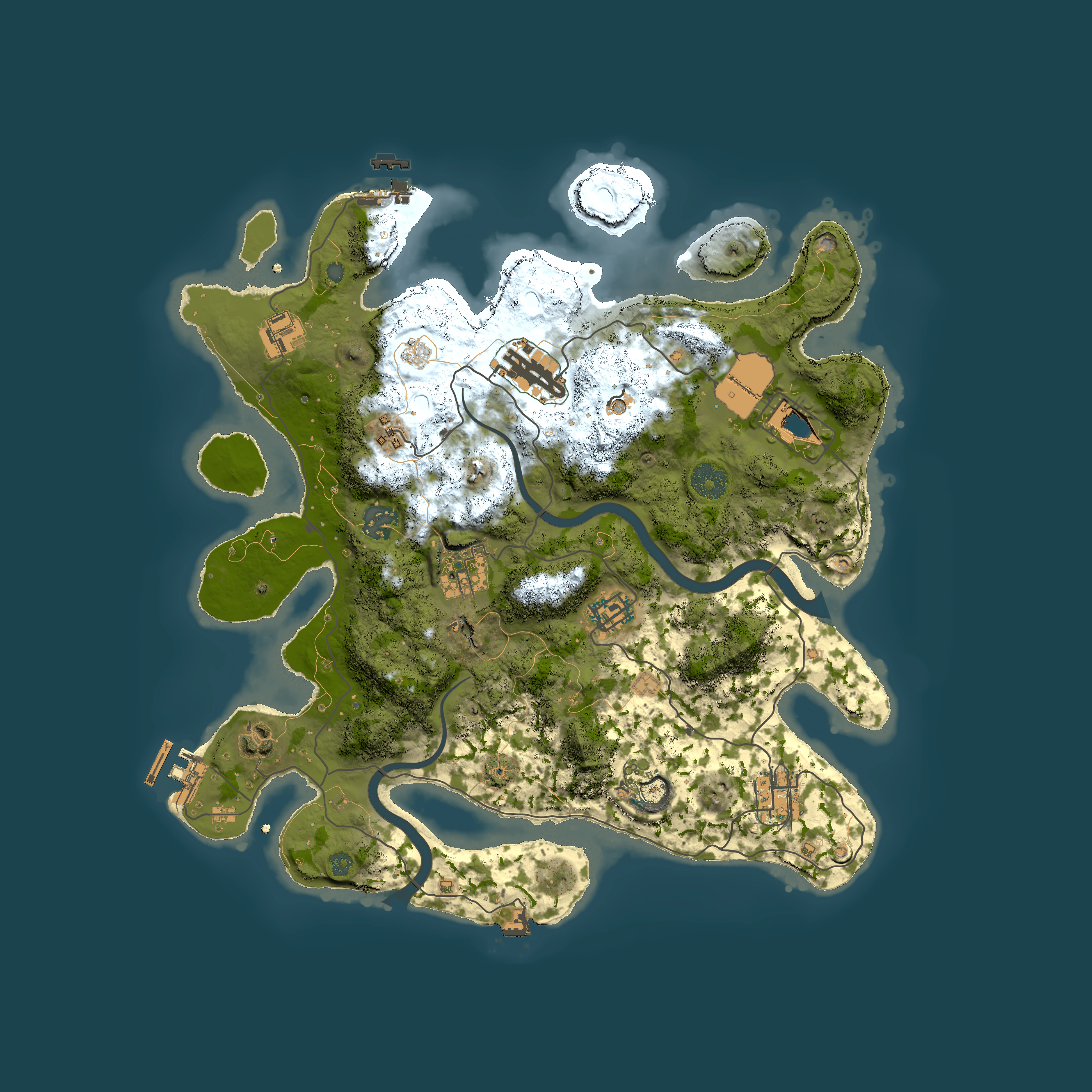 Full top-down render of Rust map seed 2030021514, 3500x3500m
