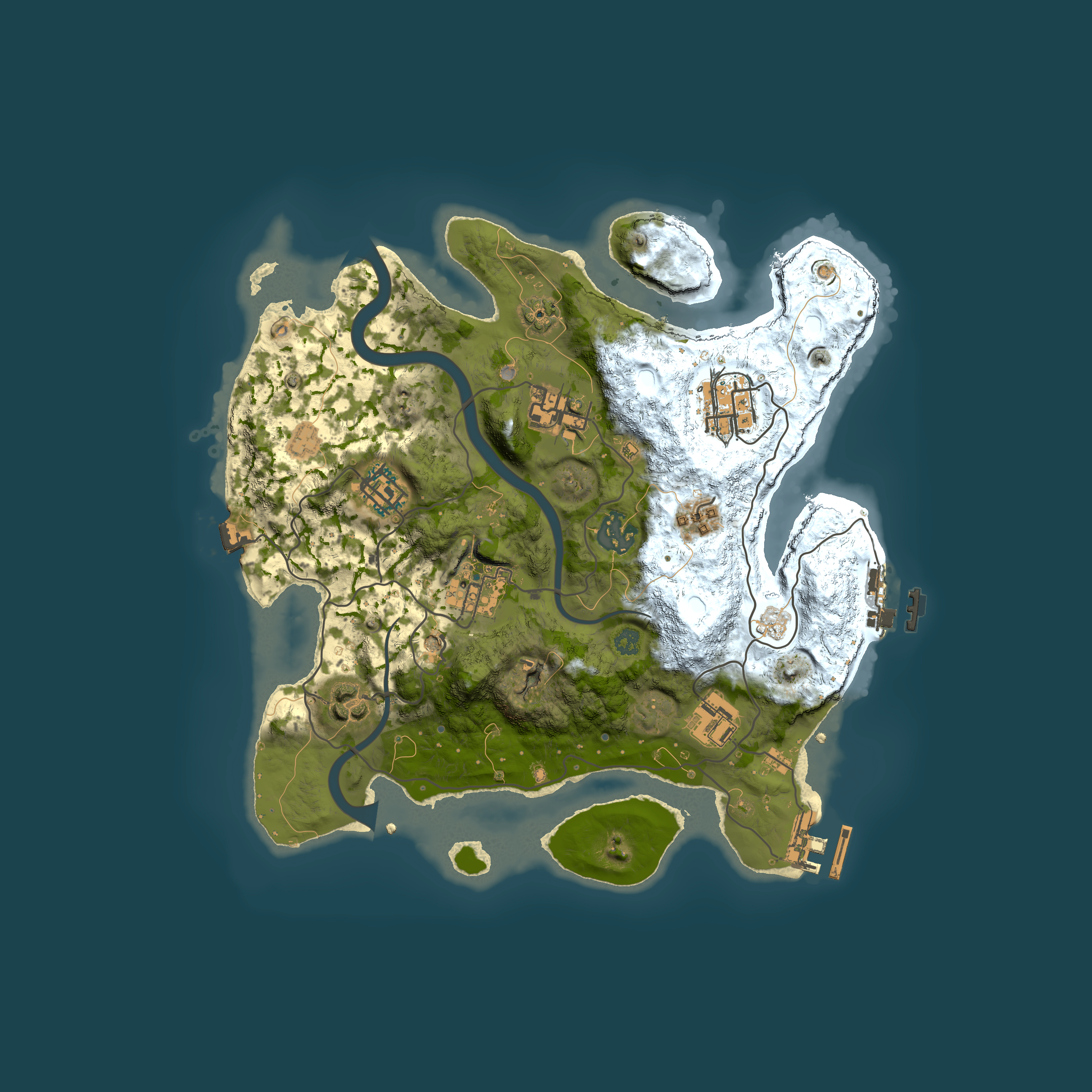 Full top-down render of Rust map seed 1853640953, 3000x3000m