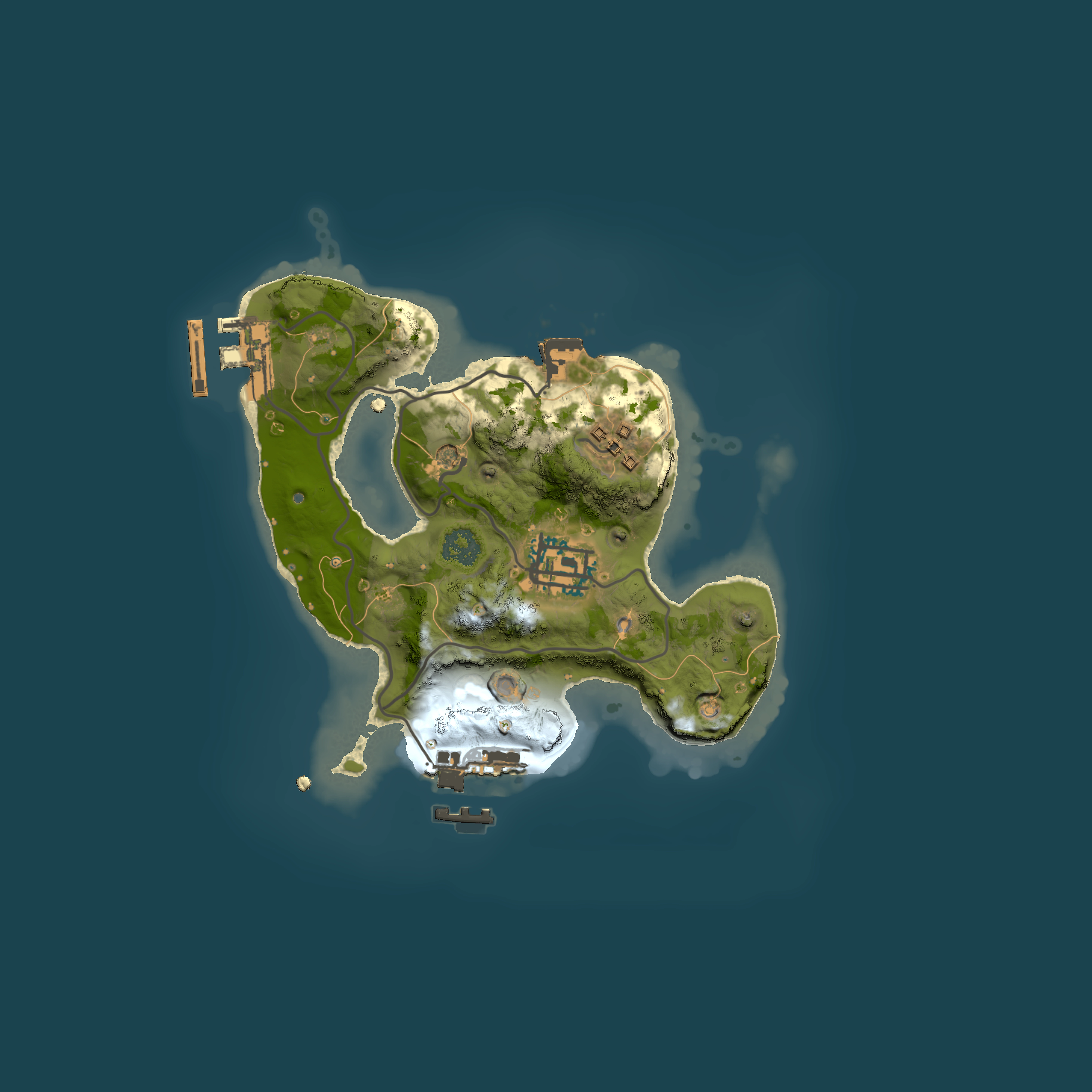 Full top-down render of Rust map seed 1693785434, 2000x2000m