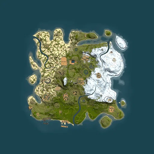 Rust map seed 2109375448, 3500x3500m top-down preview