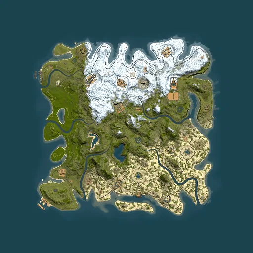 Rust map seed 356974167, 4500x4500m top-down preview