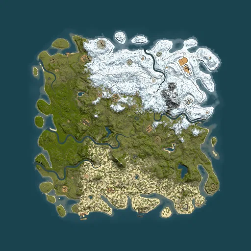 Rust map seed 295600309, 6000x6000m top-down preview