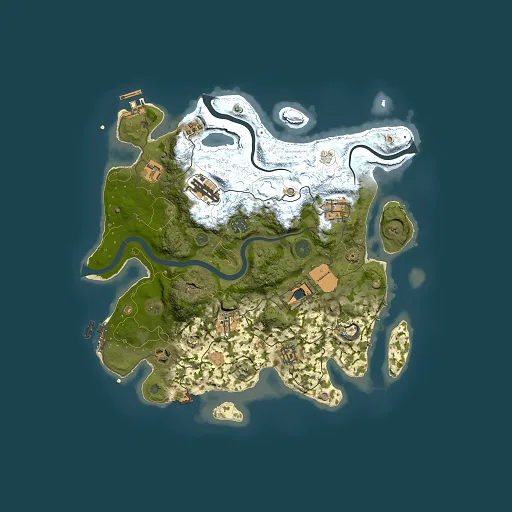 Rust map seed 1194638407, 3500x3500m top-down preview
