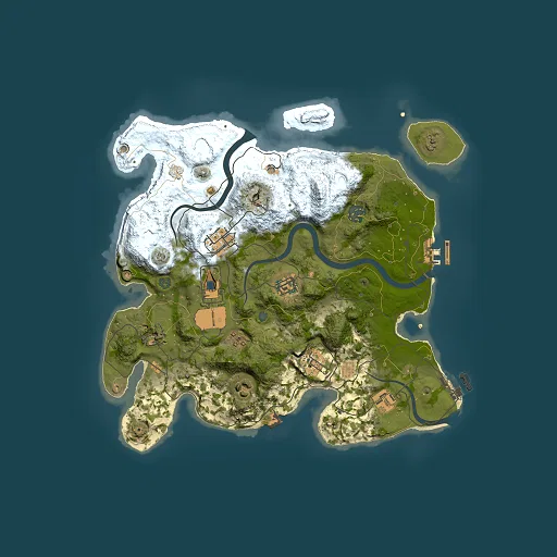 Rust map seed 1258613231, 3500x3500m top-down preview