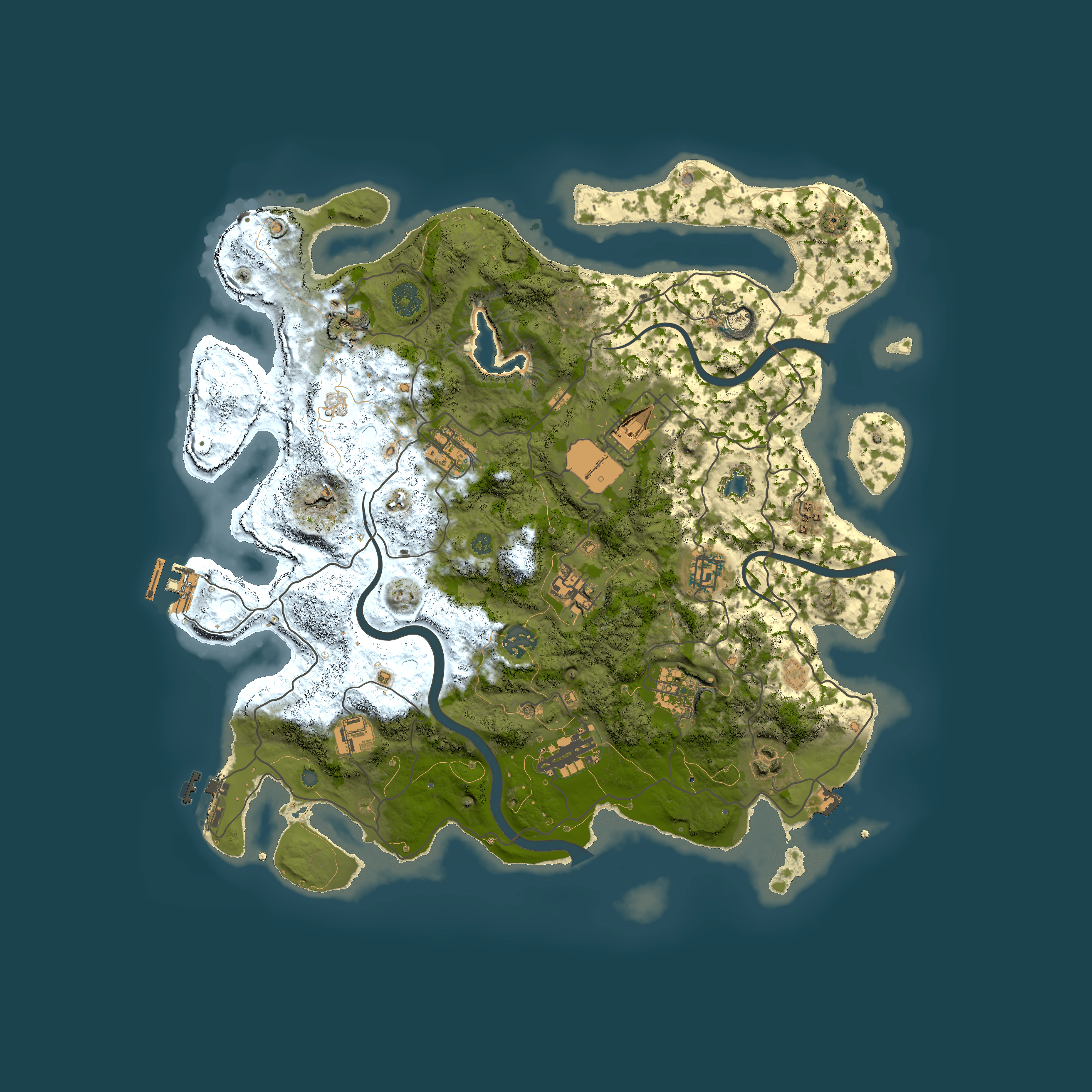Full top-down render of Rust map seed 1371702928, 4000x4000m