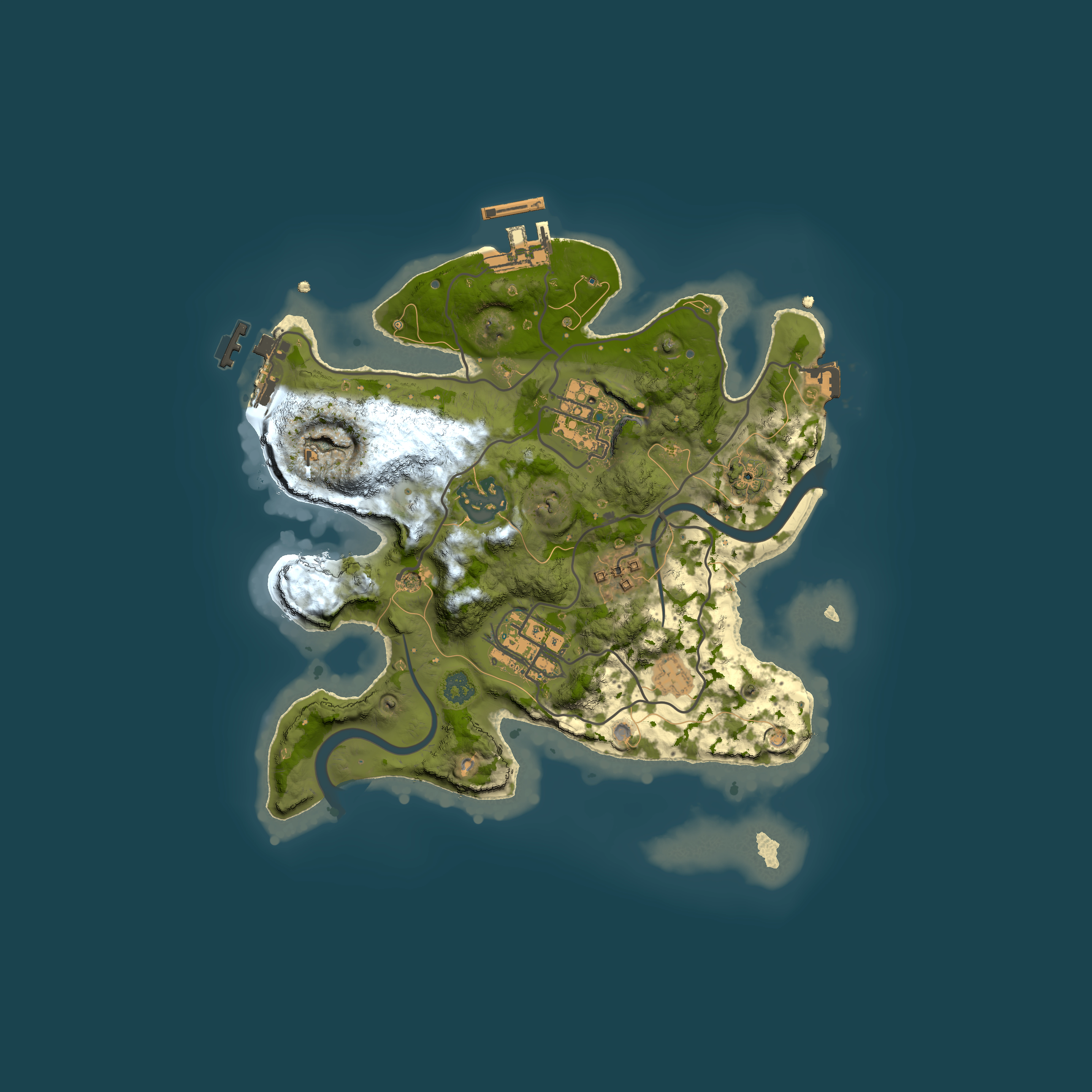 Full top-down render of Rust map seed 98948851, 2500x2500m