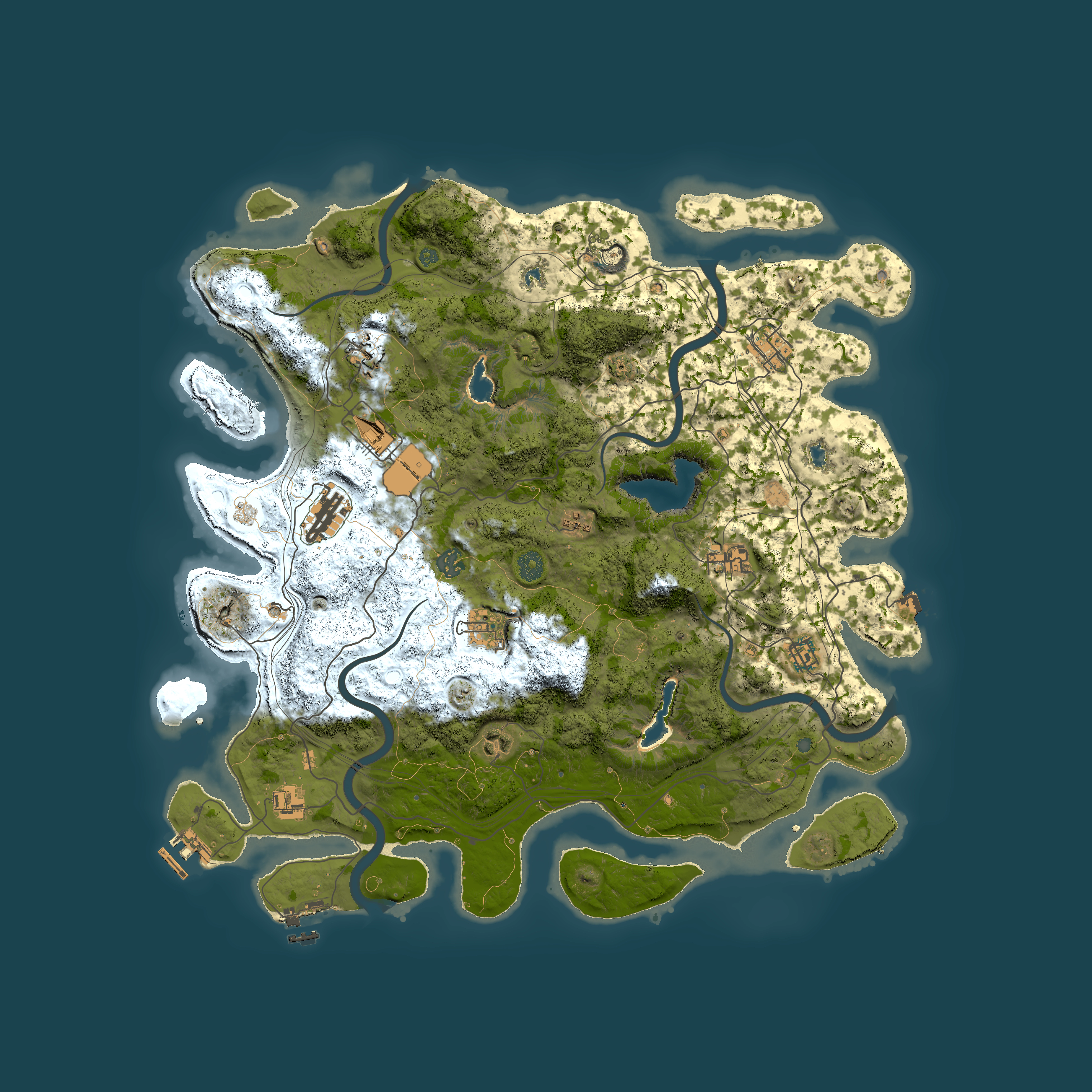 Full top-down render of Rust map seed 1256302190, 4500x4500m