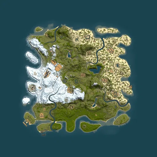 Rust map seed 1256302190, 4500x4500m top-down preview