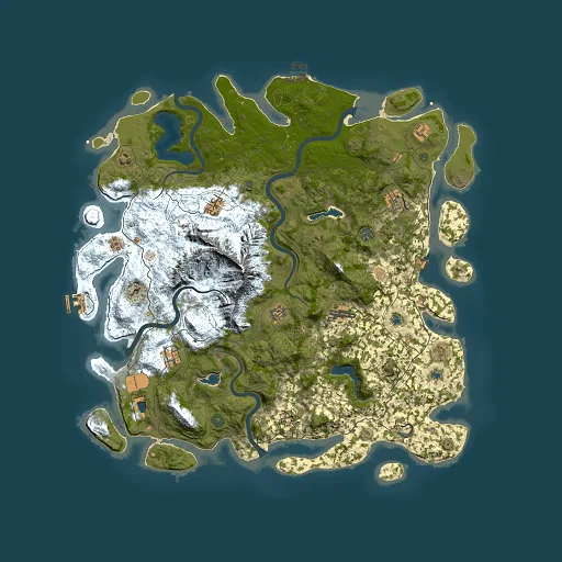 Rust map seed 514079556, 5000x5000m top-down preview