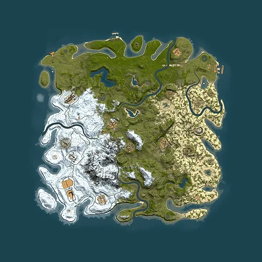 Rust map seed 1190048453, 5000x5000m top-down preview