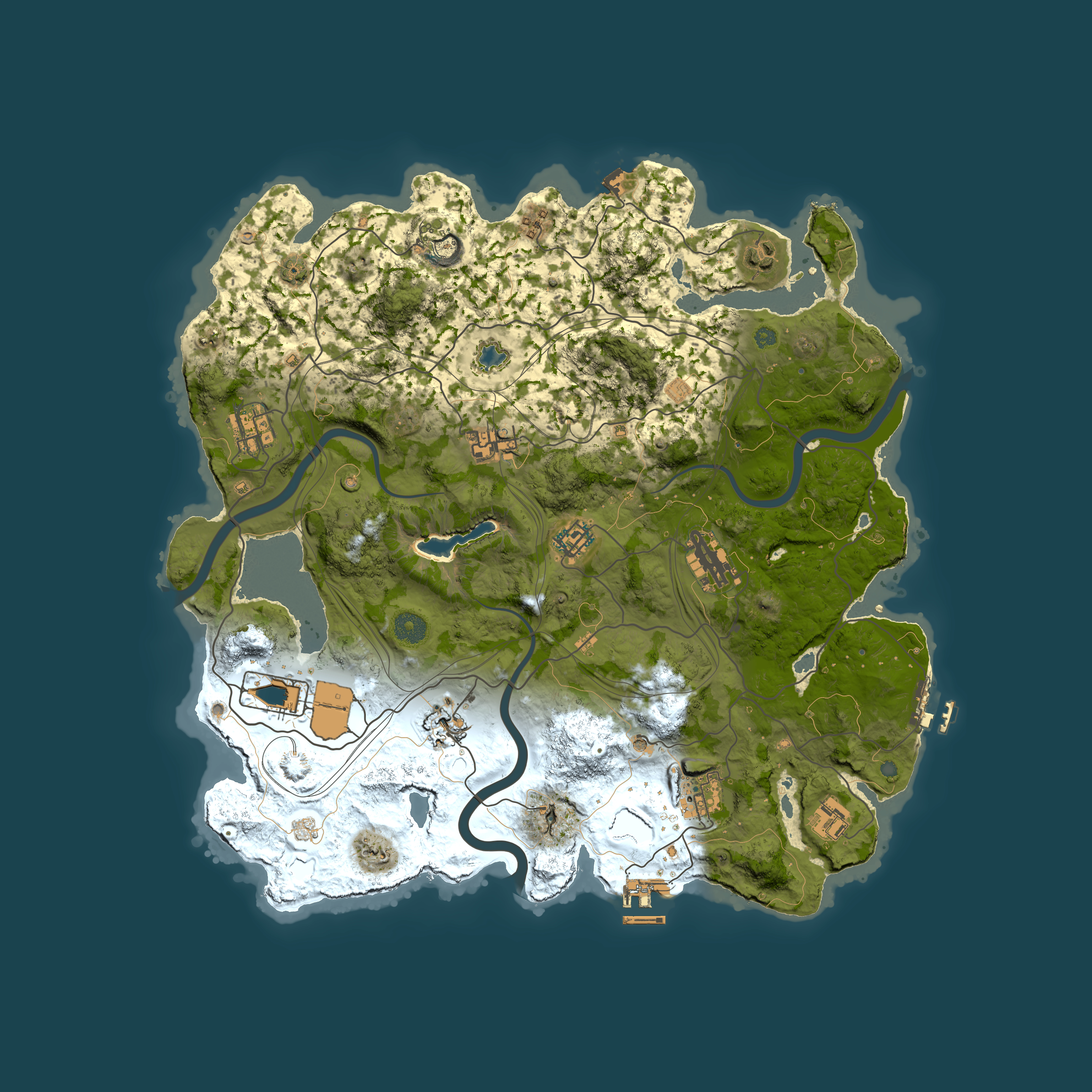 Full top-down render of Rust map seed 937608373, 4000x4000m