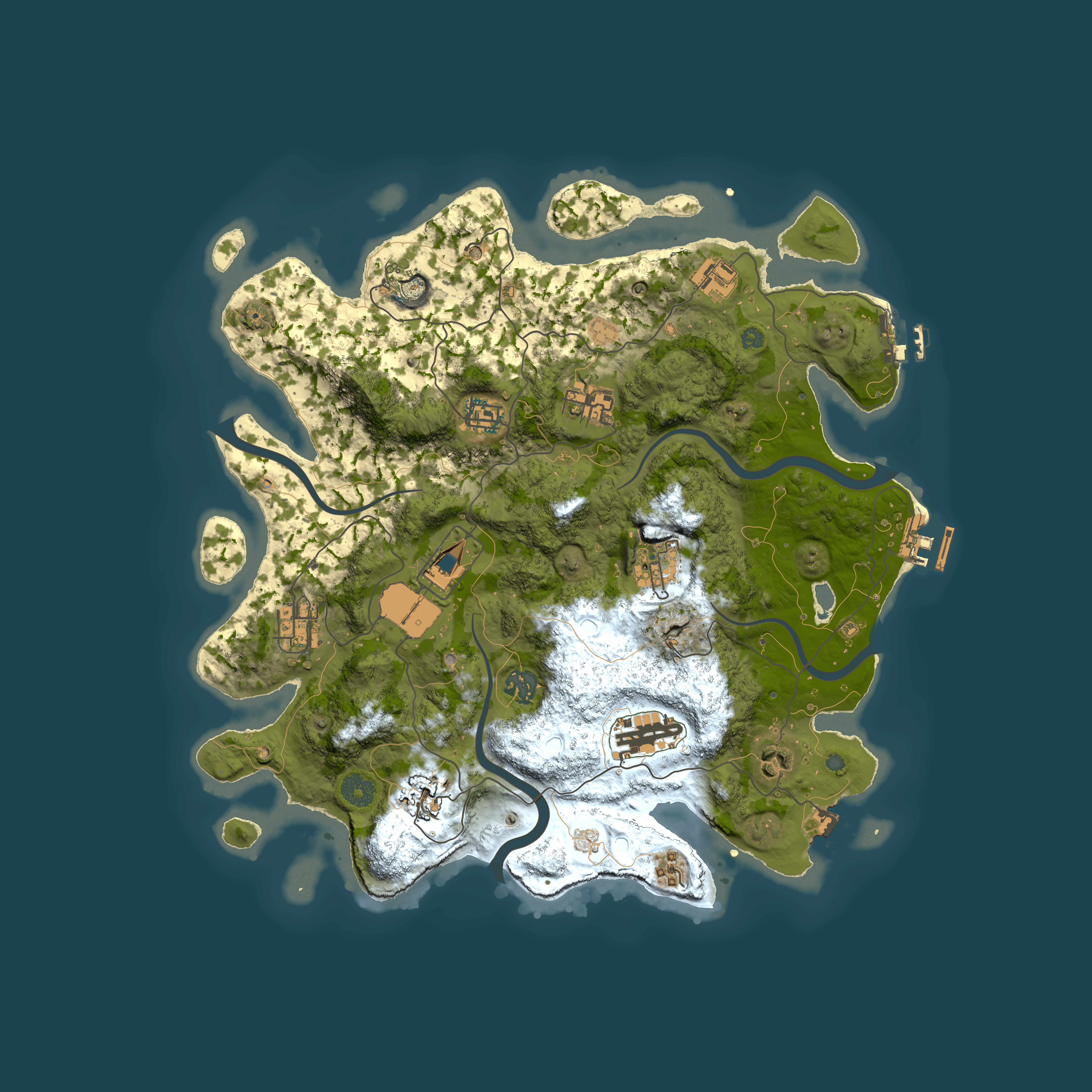 Full top-down render of Rust map seed 1202445284, 3750x3750m
