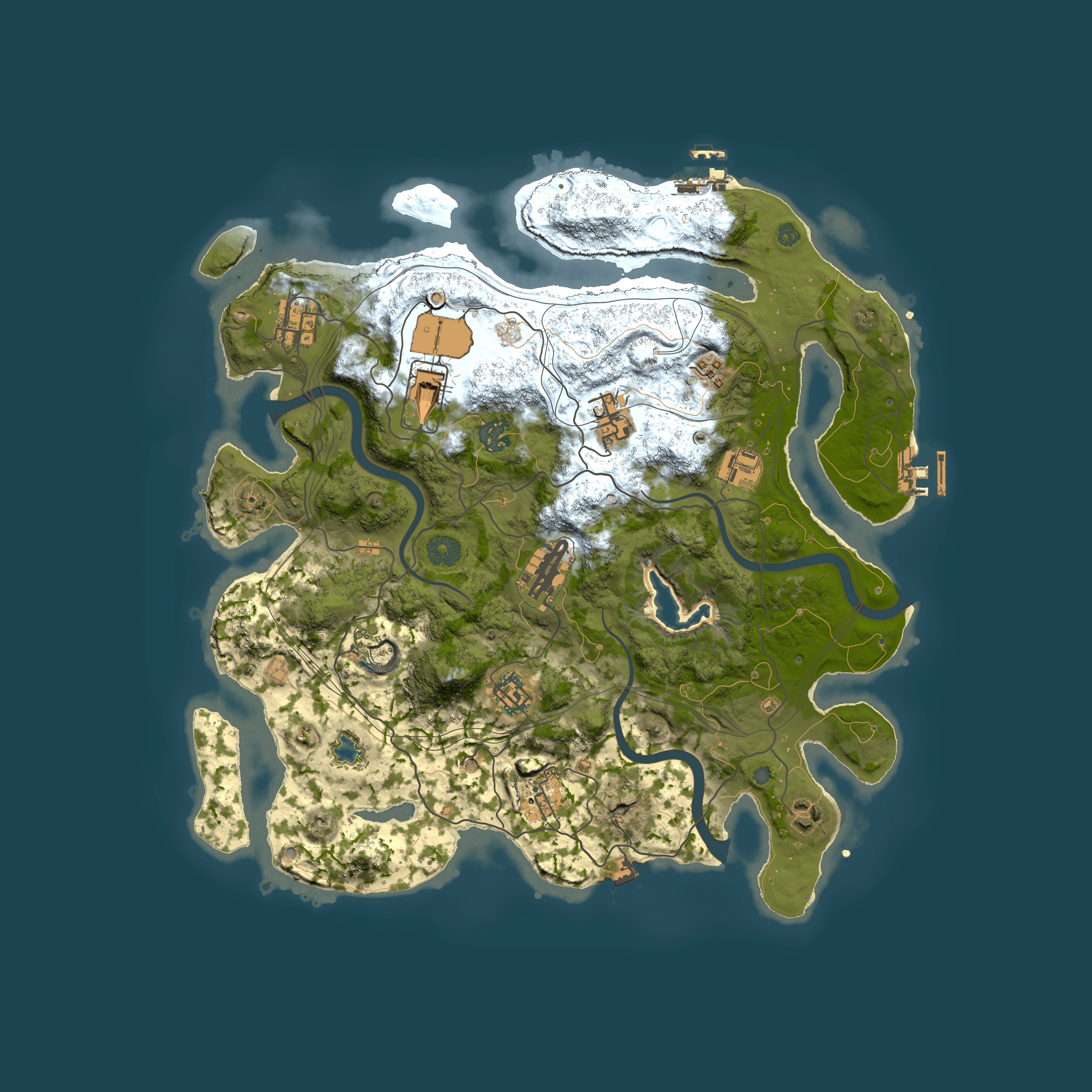 Full top-down render of Rust map seed 1155153760, 3800x3800m