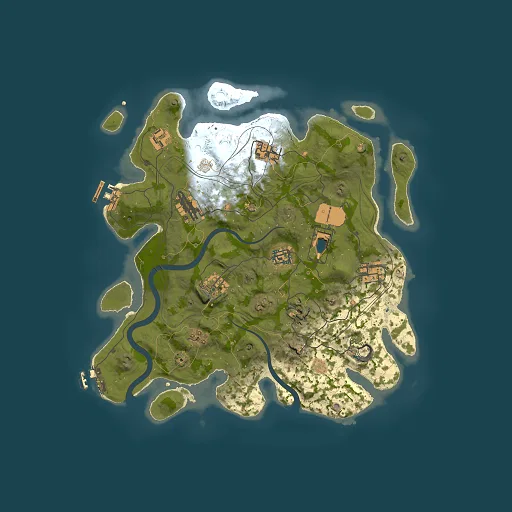 Rust map seed 1337, 3500x3500m top-down preview