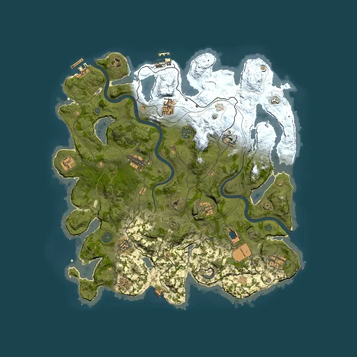 Rust map seed 1337, 3850x3850m top-down preview