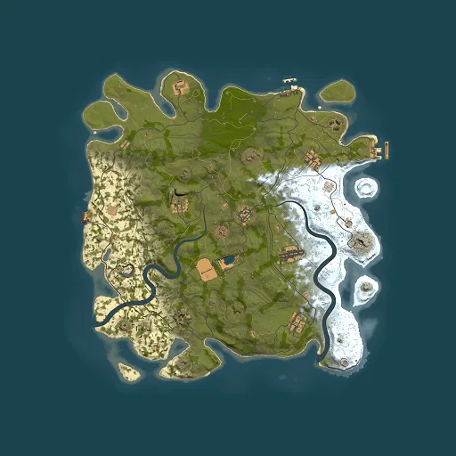 Rust map seed 1337, 4000x4000m top-down preview