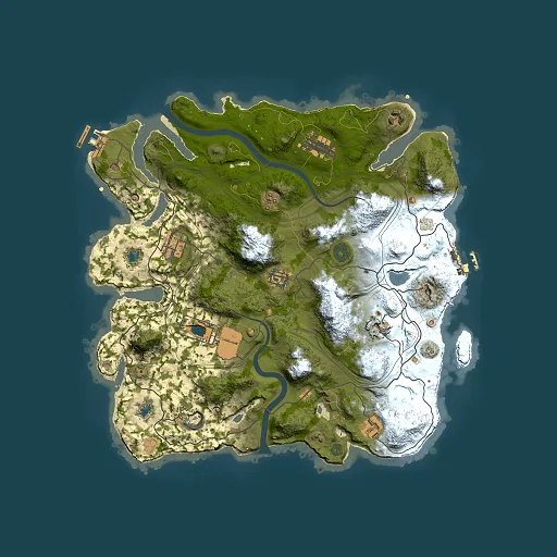 Rust map seed 1337, 3600x3600m top-down preview