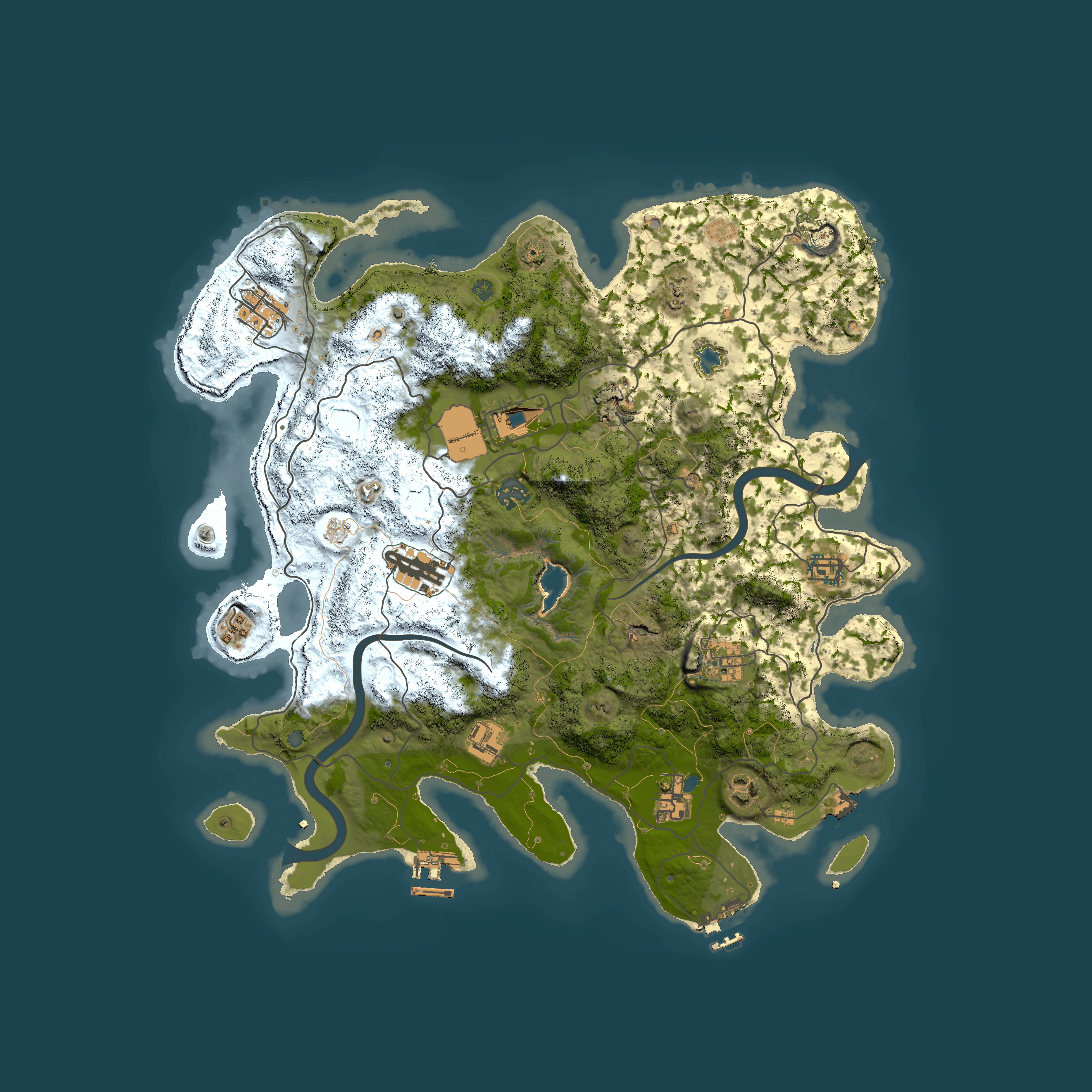 Full top-down render of Rust map seed 1189656307, 4000x4000m