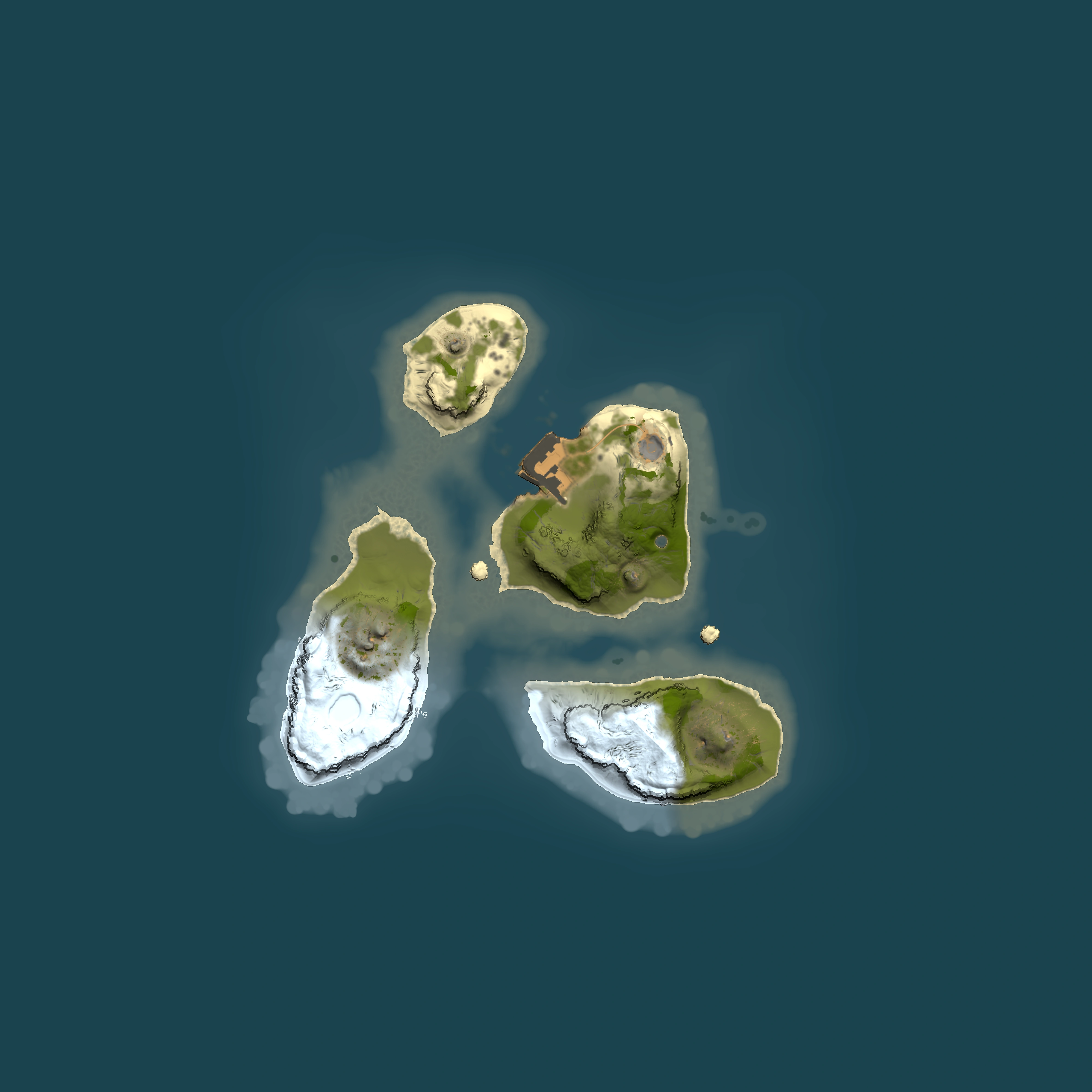 Full top-down render of Rust map seed 1424063134, 1500x1500m