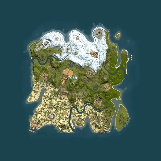 Rust map seed 0, 3500x3500m top-down preview
