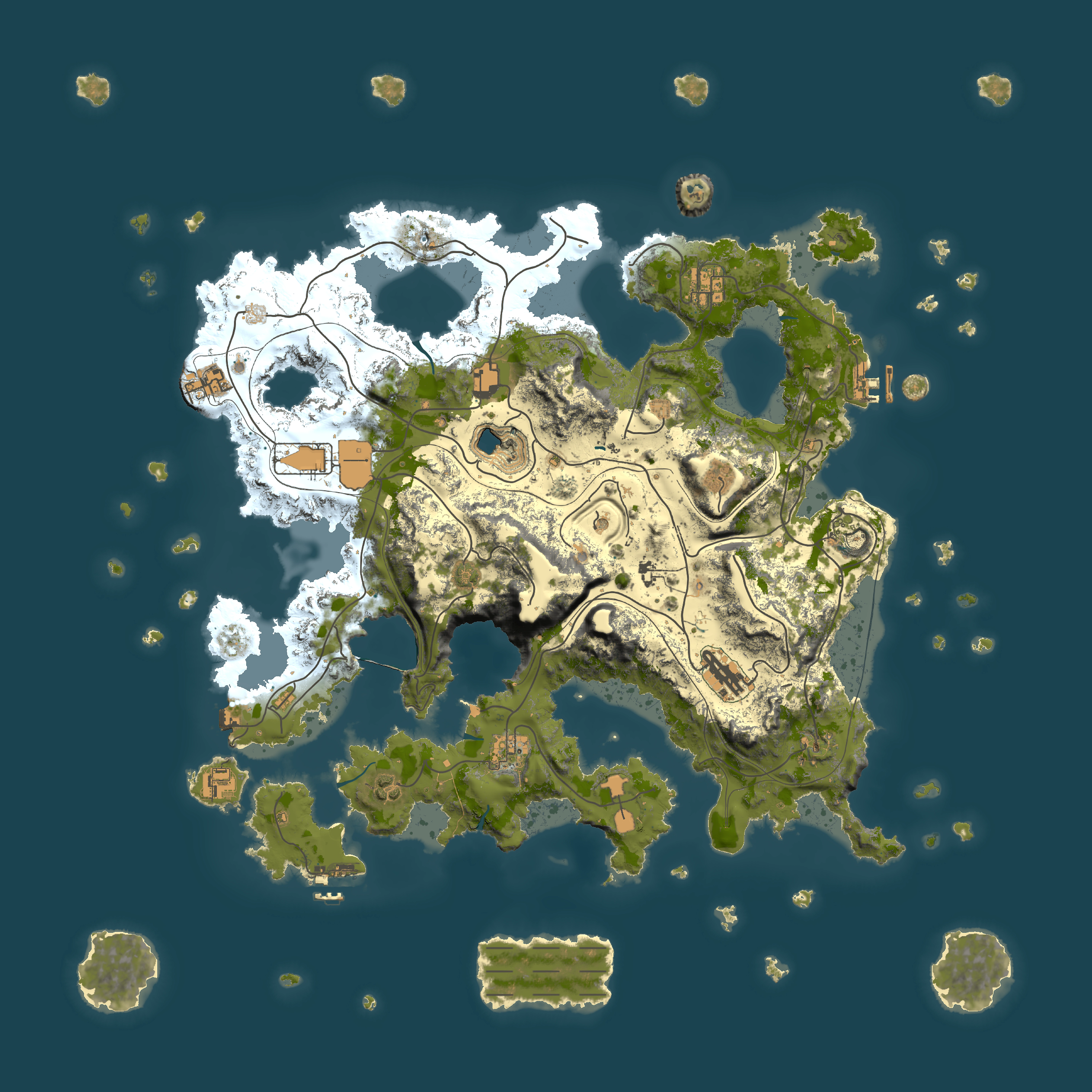 Full top-down render of Rust map seed 1337, 5250x5250m