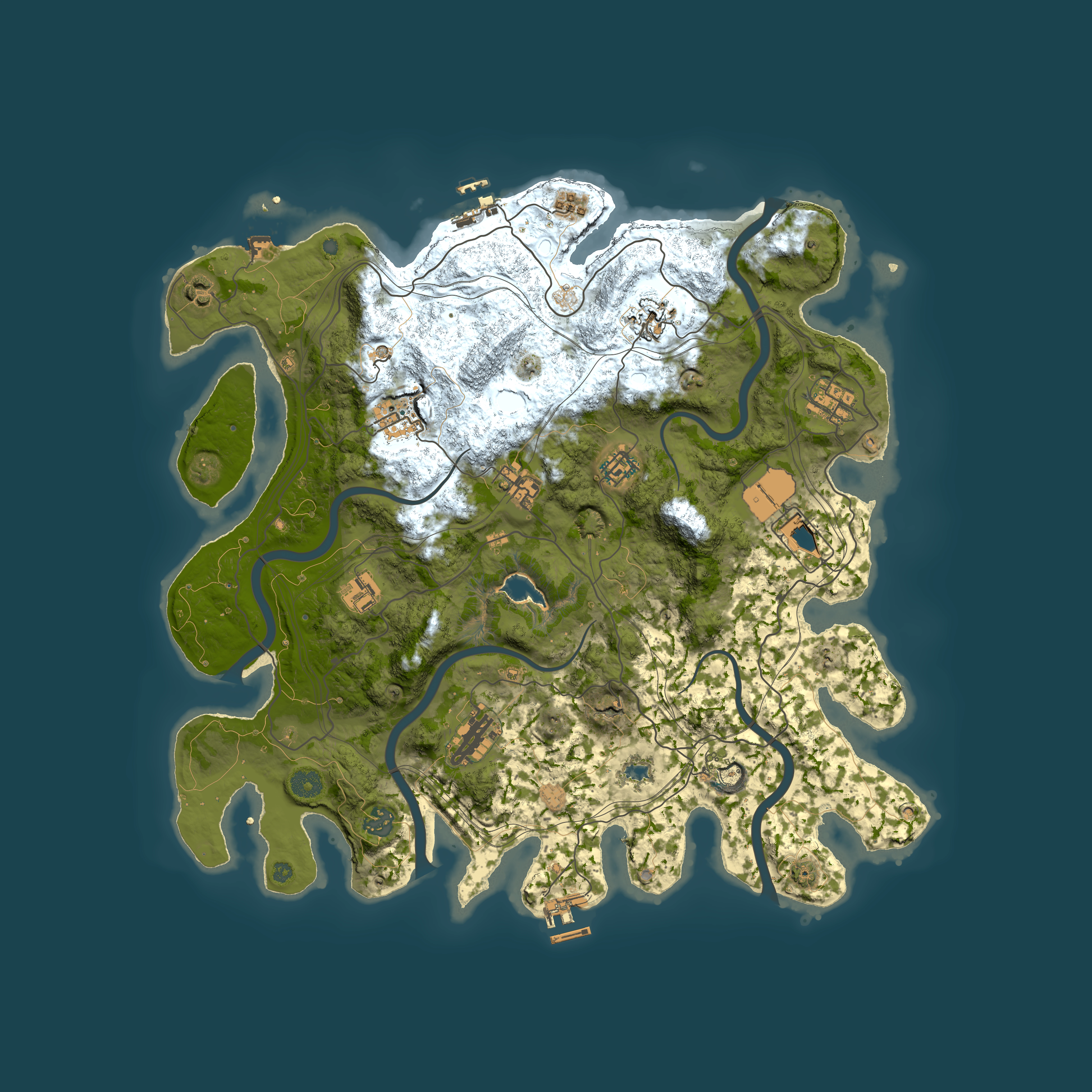 Full top-down render of Rust map seed 1451834648, 4250x4250m