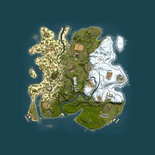 Rust map seed 1861392284, 3500x3500m top-down preview