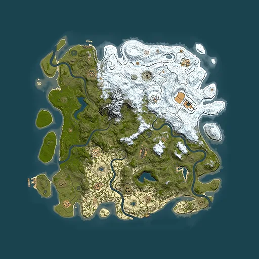 Rust map seed 1764726879, 5000x5000m top-down preview