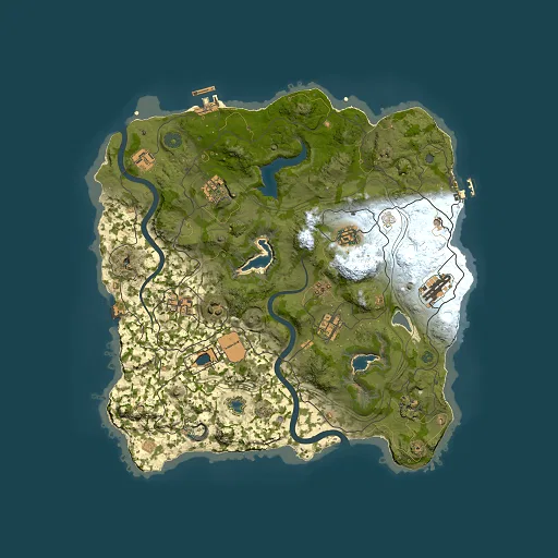 Rust map seed 2135468746, 3750x3750m top-down preview