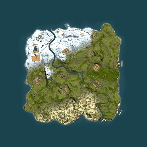 Rust map seed 1337, 3500x3500m top-down preview