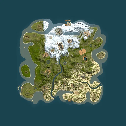 Rust map seed 0, 3500x3500m top-down preview