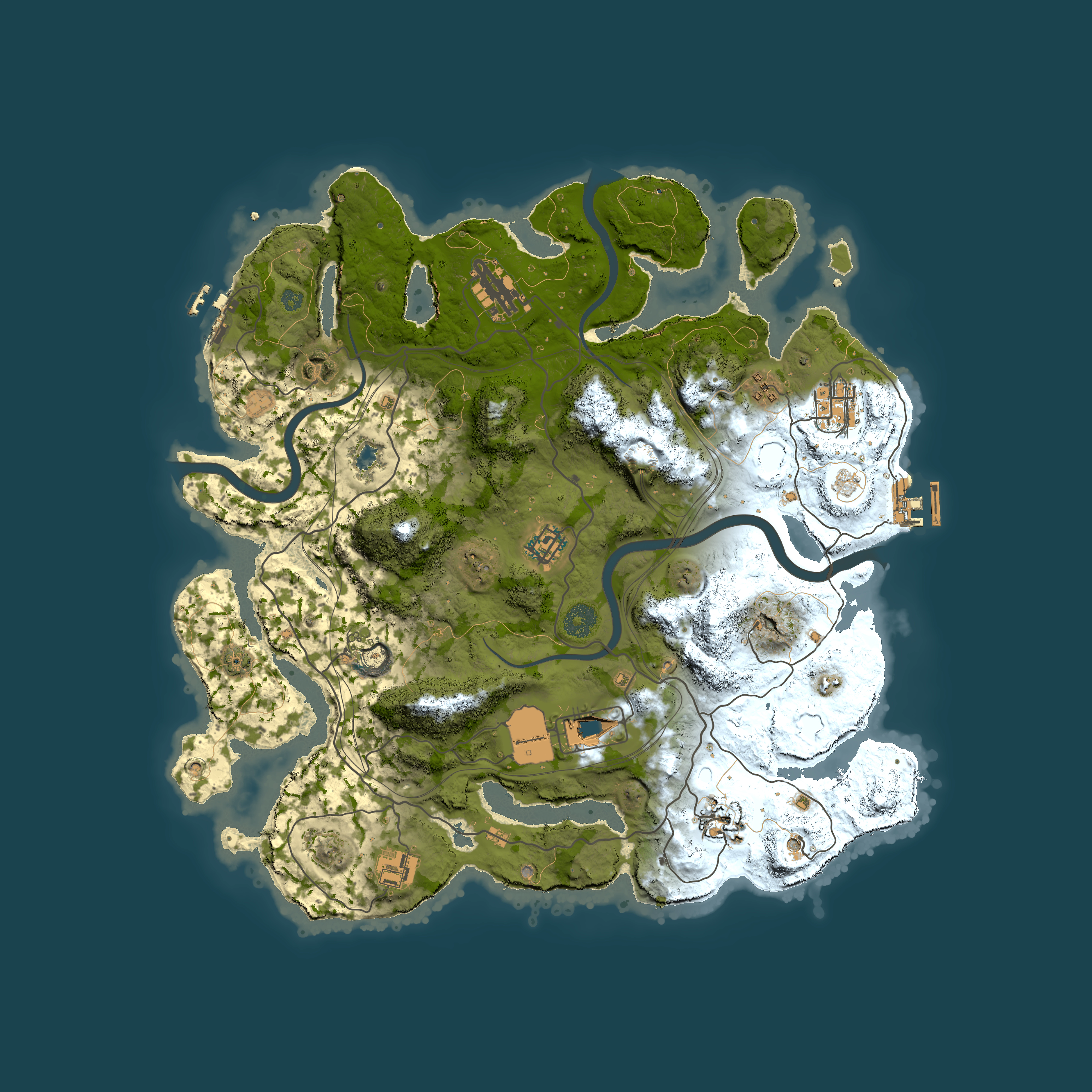 Full top-down render of Rust map seed 1337, 3800x3800m