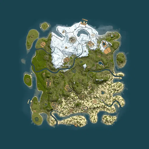 Rust map seed 0, 4250x4250m top-down preview
