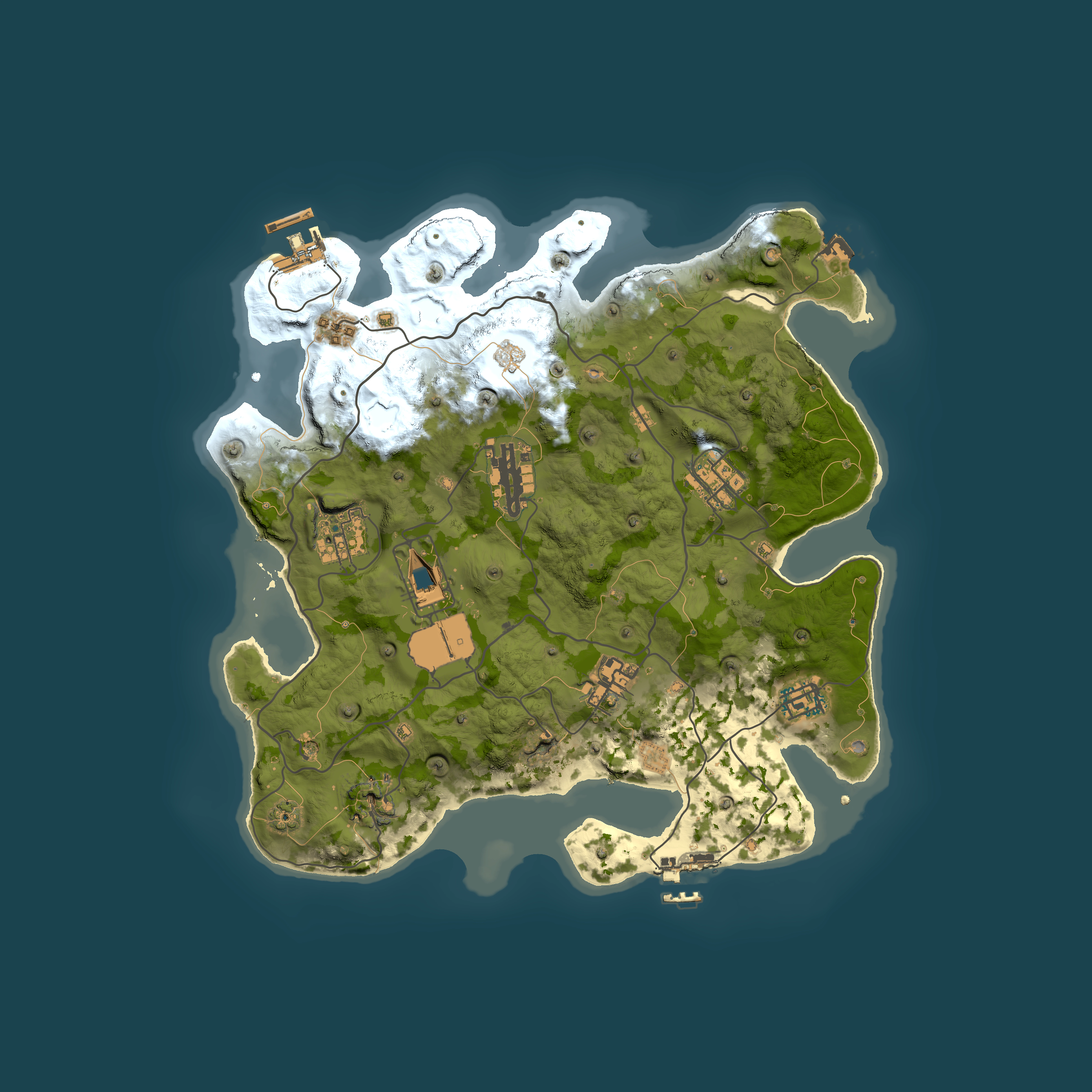 Full top-down render of Rust map seed 1337, 3351x3351m