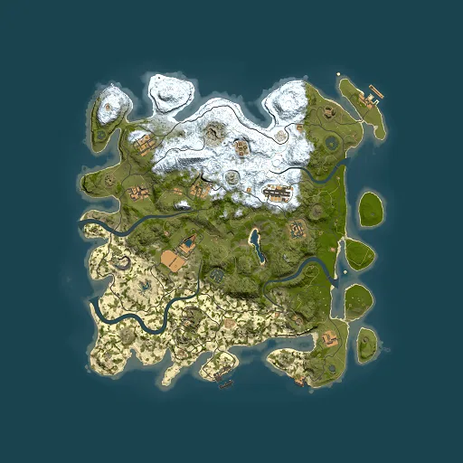 Rust map seed 574301467, 4000x4000m top-down preview