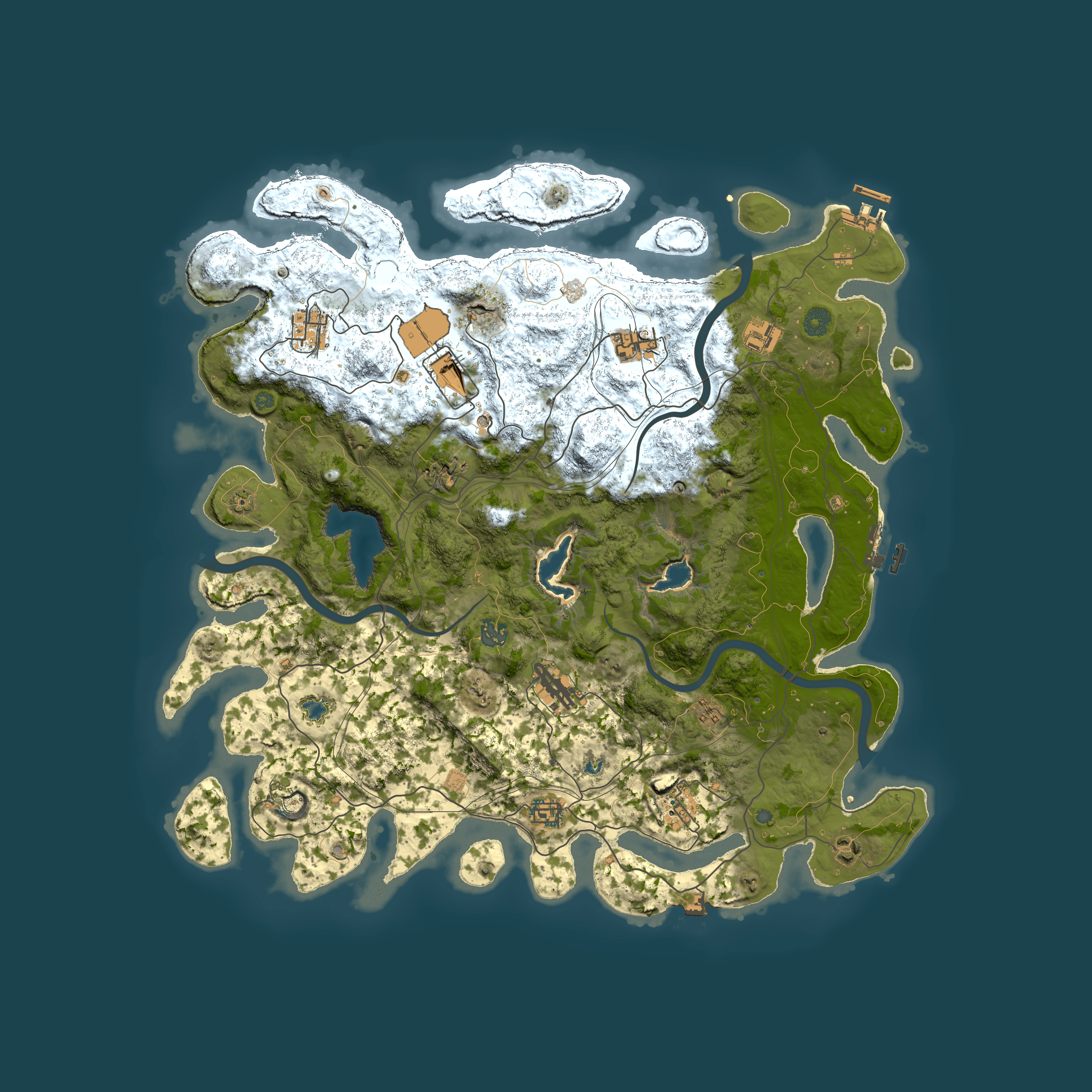 Full top-down render of Rust map seed 1721973425, 4500x4500m