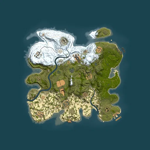 Rust map seed 844257879, 3500x3500m top-down preview